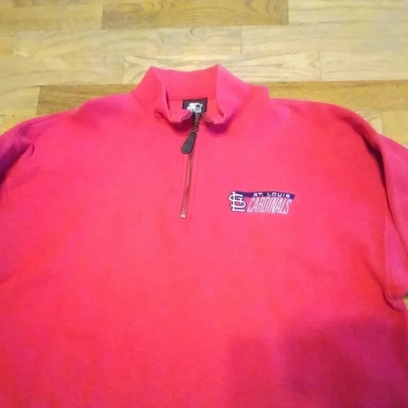 Vintage 90s St Louis Blues Cardinals 1/4 Zip Pullover Sweatshirt / Jacket - Picture 7 of 7